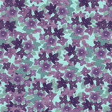 Clothworks Painted Patchwork Violets Light Aqua Y3379-32
