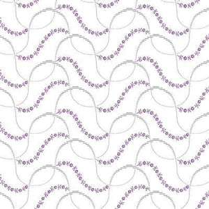 Clothworks Purple Reign Ribbon Wave White Y3369-1