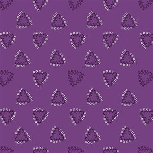 Clothworks Purple Reign Triangle Wreaths Dark Orchid Y3370-122