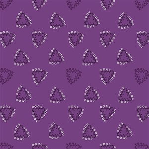 Clothworks Purple Reign Triangle Wreaths Dark Orchid Y3370-122