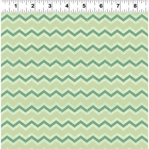 Clothworks Snarky Cats Zig Zag Green Y3060-101