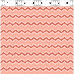 Clothworks Snarky Cats Zig Zag Peach Y3060-39