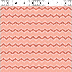 Clothworks Snarky Cats Zig Zag Peach Y3060-39