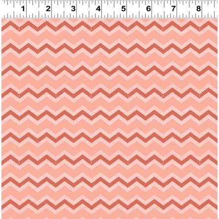 Clothworks Snarky Cats Zig Zag Peach Y3060-39