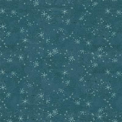 Clothworks Snovalley Digital Snowflakes Dark Sky  Y3874-99