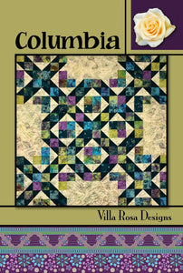 Columbia Quilt finished size 54" x 54"  pattern from Villa Rosa Designs