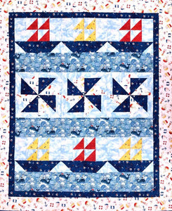 Come Sail'n Quilt Kit finished size 46"x55" pattern by Bound To Be  Quilting