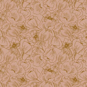 Cotton + Steel Wallflower Anemones Mauve  HJ302-MA1