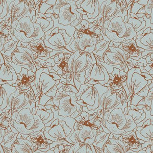 Cotton + Steel Wallflower Anemones Powder Blue  HJ302-PB2