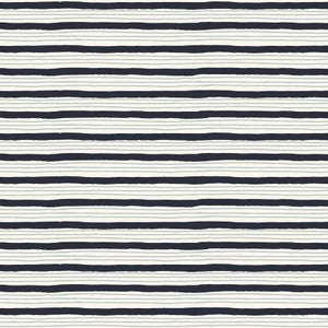 Cotton + Steel Wallflower Painterly Stripes Navy  HJ304-NA5