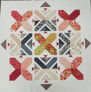 Criss Cross Kisses Quilt Kit finished size 63.5"x63.5" pattern by Robin Pickens