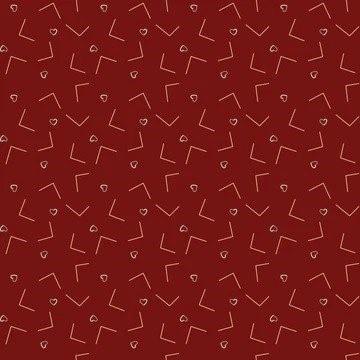 EQP Textiles Contemporary New VintageLove Letters Cranberry Red NV210-301