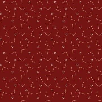EQP Textiles Contemporary New VintageLove Letters Cranberry Red NV210-301