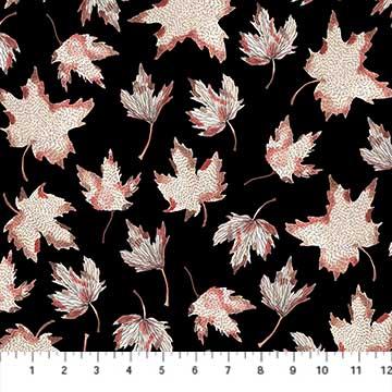 FIGO Fabrics After The Rain Leaves Black 90162-99