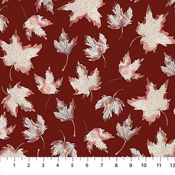 FIGO Fabrics After The Rain Leaves Deep Red 90162-29