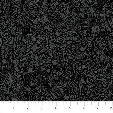 FIGO Fabrics After The Rain Plants Black 90165-99