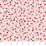 Figo Fabrics Roses are Red Pink Hearts  90488-20