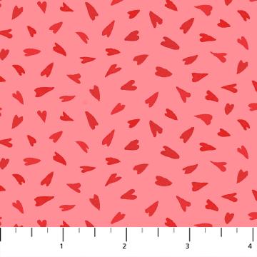 Figo Fabrics Roses are Red Pink Hearts  90491-24