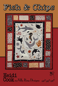 Fish & Chips Quilt finished size 54" x 62"  pattern from Villa Rosa Designs