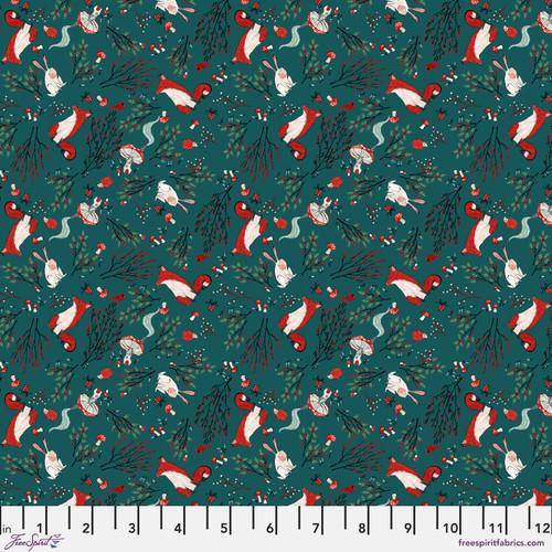 Freespirit Fabrics Enchanted Forest Forest Floor Teal  PWCD077.XTEAL