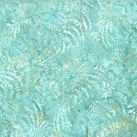 Hoffman Fabrics Bail Batik  Leafy Beach Glass   T2443-661