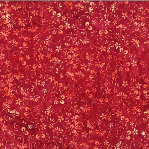 Hoffman Fabrics Bali Batik Ditsy Floral  Cardinal  T2399-292