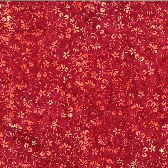 Hoffman Fabrics Bali Batik Ditsy Floral  Cardinal  T2399-292