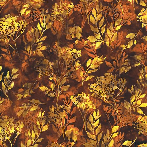 Hoffman Fabrics Bali Batik Foliage Burnt Sienna  T2377-626
