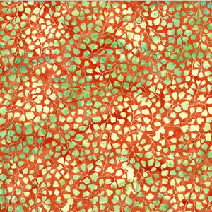 Hoffman Fabrics Bali Batik Maidenhair Fern Poppy T2393-224