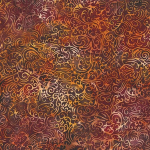 Hoffman Fabrics Bali Batik Scroll Paprika 2356-389