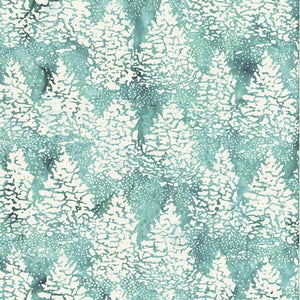 Hoffman Fabrics Bali Batik Snowy Trees Spearmint  MR20-445