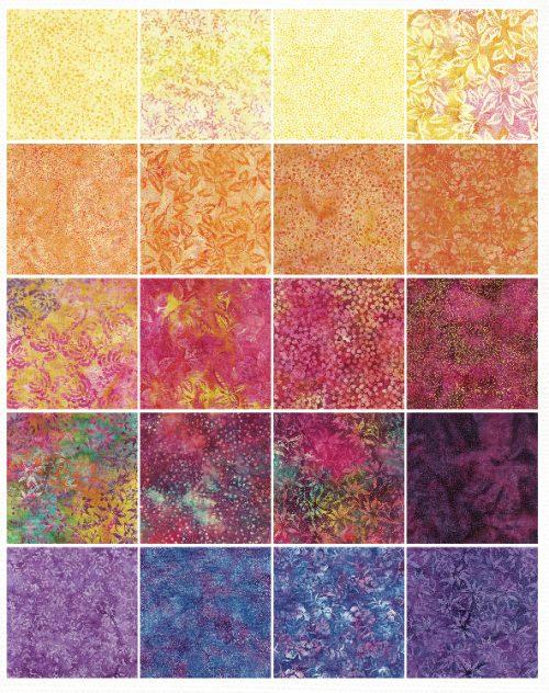Island Batik Buds and Blooms Strip Pack 40 pieces 2.5