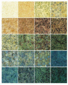 Island Batik Natural Healing  Strip Pack 40 pieces 2.5"x43" 20 designs