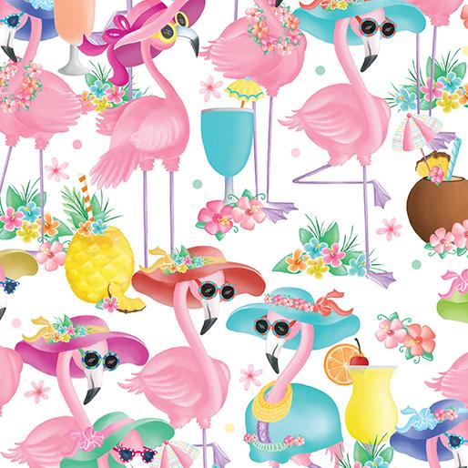 Kanvas Studio Flamingal Pals Flamingal Fun White  1430409B