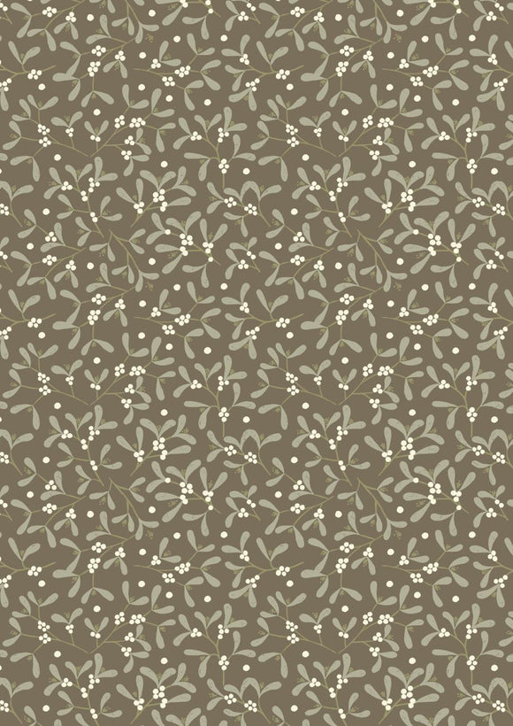 Lewis & Irene Winter In Bluebell Wood Flannel Mistletoe Dark Taupe  F43.2