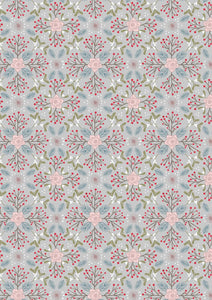 Lewis & Irene Winter In Bluebell Wood Flannel Winter Floral Grey   F45.2