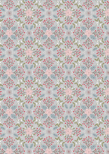 Lewis & Irene Winter In Bluebell Wood Flannel Winter Floral Grey   F45.2