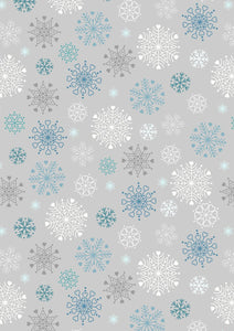 Lewis and Irene Snow Day Flannel Snowflakes on Grey   F72.1