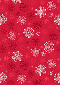 Lewis and Irene Snow Day Flannel Snowflakes on Red   F72.3