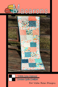 Macarons Table Runner Pattern finished size 14"x67" by Villa Rosa Designs