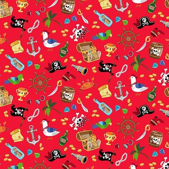 Makower UK Fabrics Pirates TP-2432-R