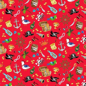 Makower UK Fabrics Pirates TP-2432-R