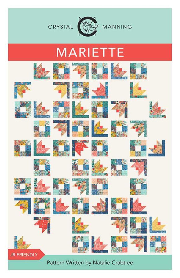 Mariette Quilt Pattern by Crystal Manning for Moda finished quilt size 63