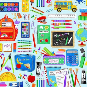 Michael Miller Fabrics Back to School Chalkboard  CX10951-CLOU-D