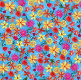 Michael Miller Fabrics Flower Fiesta La Vida Loca CX-9421-BLUE-D