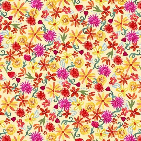 Michael Miller Fabrics Flower Fiesta La Vida Loca CX-9421-YELL-D