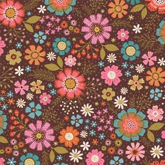 Michael Miller Fabrics Llama Love Folklore Flowers DC10183-BROW-D