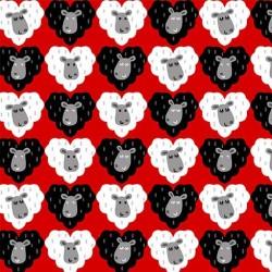 Michael Miller Fabrics Love to Knit I Love Ewe  CX9555-REDX-D