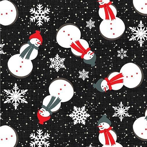 Michael Miller Fabrics Oh Deer! Winter is Here Snowmies  CX10943-BLAC-D