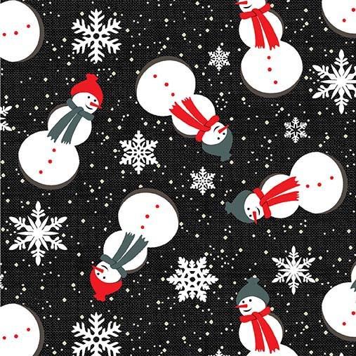 Michael Miller Fabrics Oh Deer! Winter is Here Snowmies  CX10943-BLAC-D